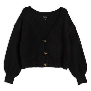 Topshop Horn Button Crop Cardigan